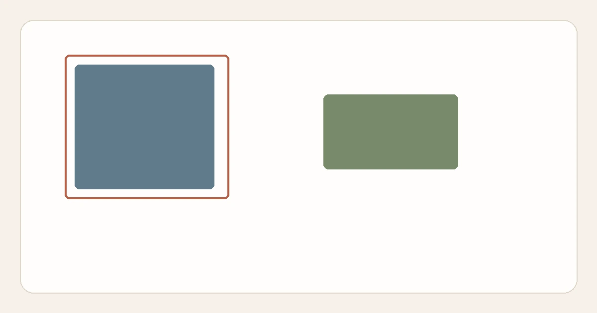 A bordered wet-zone block in blue beside a separate sage storage-zone block.