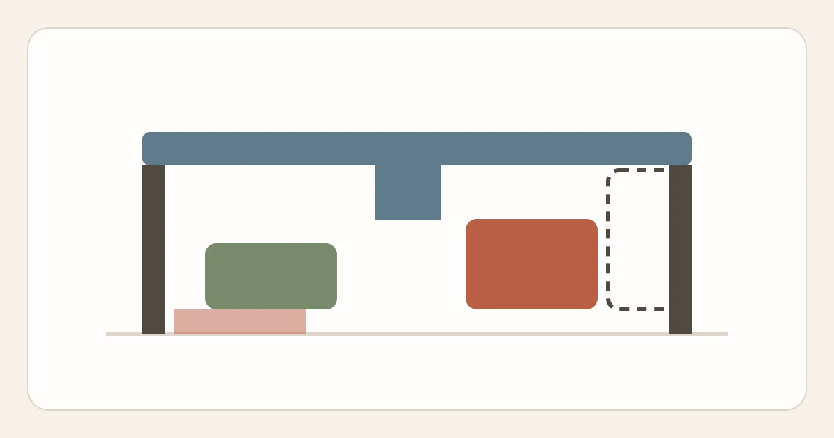 A side-view bed diagram comparing three low container profiles against the frame opening and center-support clearance.